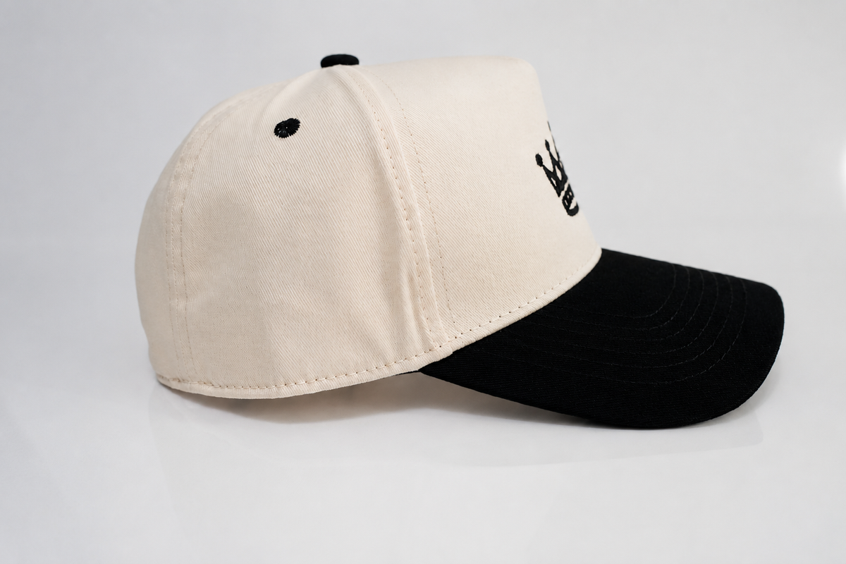 KING STANDRD Signature Crown Cap - Cream and black