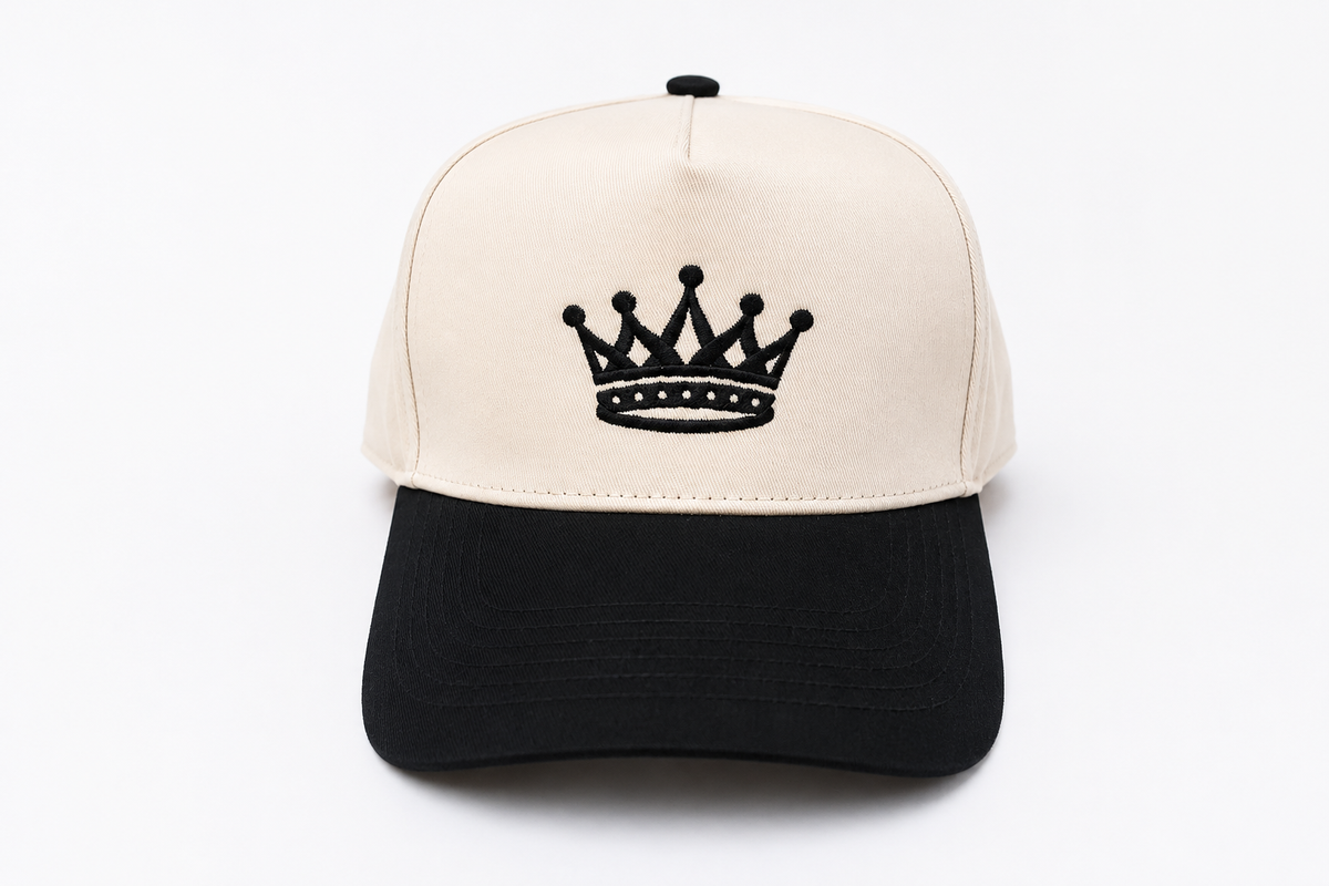 KING STANDRD Signature Crown Cap - Cream and black