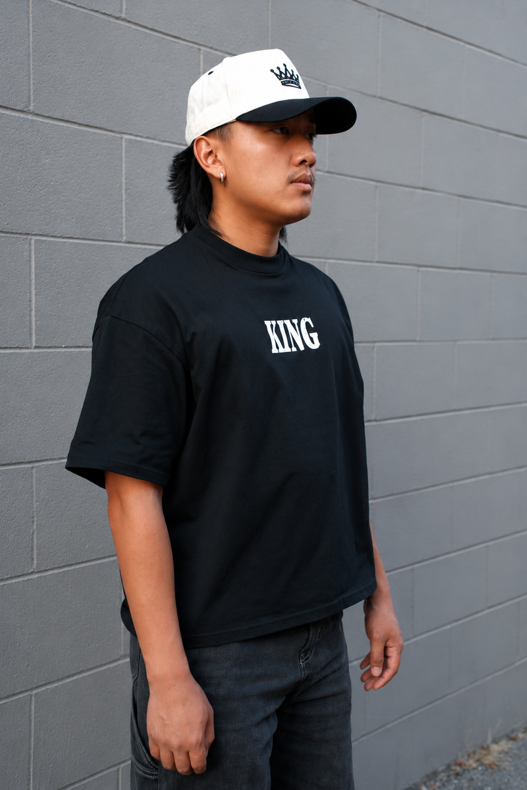 KING STANDRD Signature Crown Cap - Cream and black